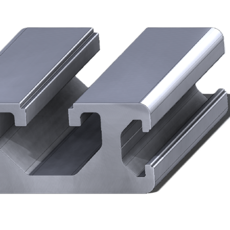 16x40 T-slot aluminium profile showing isometric view of extrusion shape and slot detail