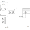 3 way connecting internal corner bracket M6 series 30 8mm slot drawing with dimensions