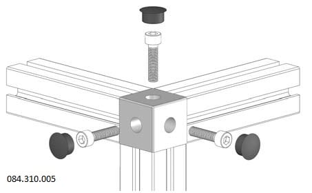 Aluminium T slot extruded profile joiners